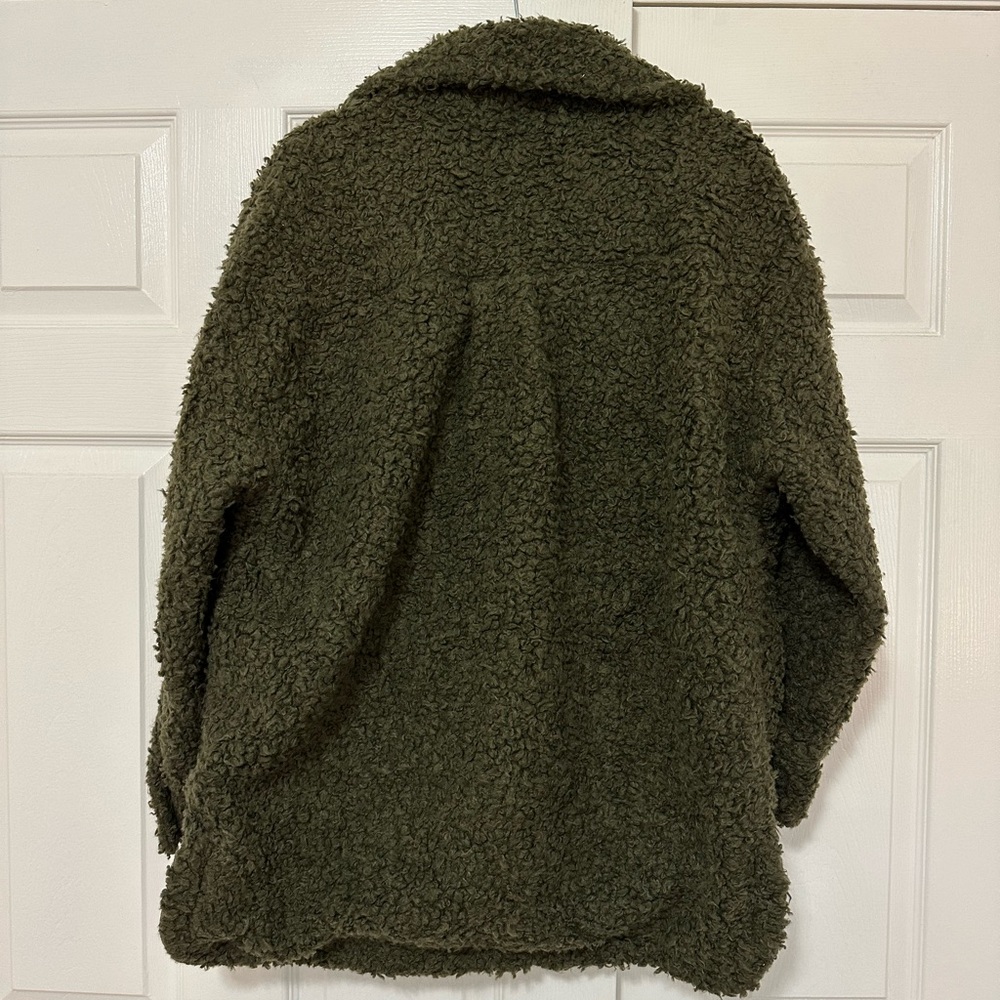 Urban Outfitters Palmer Sherpa Shirt Jacket Green, Medium - Picture 6 of 9
